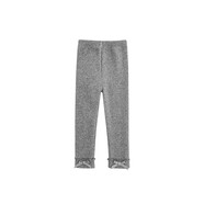 幼悠女童加絨加厚蝴蝶結打底褲修身款冬季輕柔舒適日常百搭休閑 