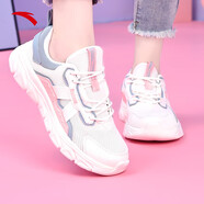 安踏晴空丨女鞋運動(dòng)鞋子秋冬季皮面防潑水軟底輕便減震休閑跑步跳繩鞋 【舒適網(wǎng)面】白/粉/青-1 40