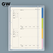 George Willsons 透明活頁本可拆卸替芯大容量活頁夾外殼大學(xué)生考研讀書摘抄日記本加厚80張可替換橫線網(wǎng)格活頁紙 A4活頁本-錯(cuò)題1本