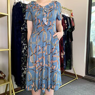 尚簡(jiǎn)紛女士連衣裙2025新款秋季40歲50媽媽秋裝中老年女裝碎花裙秋天衣服 藍色 XL (建議108斤以?xún)龋?
                                         title=