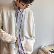 至唯 毛衣男針織開(kāi)衫外套男女同款純色秋冬季潮牌新款寬松百搭衣服男 白色 XL【推薦125-145斤】