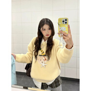 嬌茹妮杏色毛衣女款2024新款冬季穿搭奶呼呼軟糯針織打底衫獨(dú)特漂亮上衣 奶黃色 M