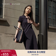 TOMMY HILFIGER【修身顯瘦】25夏季女裝珠地網(wǎng)眼氣質(zhì)純色微彈POLO裙連衣裙 【經(jīng)典凈色】經(jīng)典黑BDS M