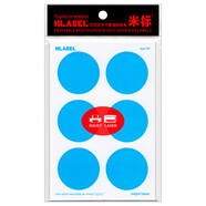 米標（HLABEL）彩色不干膠圓形可打印手寫(xiě)自粘性標簽貼紙口取紙財務(wù)用品辦公文具14色3.81cm 淺藍色797