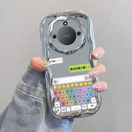 星因適用榮耀ALI一AN00手機殼ALIAN00保護X50套Honor華為ALIANOO新款ANOO全包防摔X5O叉五零ALLAN女AL1 ALI一AN00 電鍍奶油紋-銀色-ZC27鍵盤(pán) 榮耀X50