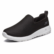 斯凱奇（Skechers）男鞋夏季2025新款一腳蹬穿脫網(wǎng)面透氣輕便軟底休閑鞋中老年老人鞋 54600-BKW 黑色/白色 39.5