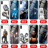 WENYAFF iPhone15/13/14pro/12promax玻璃手機殼蘋果11/XS防摔軟套  NBA籃網(wǎng)-杜蘭特-布魯克林 玻璃殼(高清彩繪)-下單留言機型+圖片編號