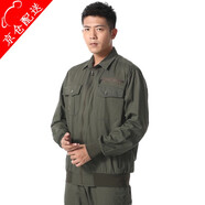 沃巴倫夏季薄款工作服套裝男士勞保純棉電焊工裝外套耐磨迷彩服單件工裝 628夏季軍綠套裝（螺口） 3XL 185/3XL建議體重160-180斤