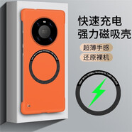 殼爵士 華為Mate40Pro手機殼Mate40車(chē)載磁吸膚感磨砂無(wú)邊框散熱半包防摔防指紋無(wú)線(xiàn)充時(shí)尚男女款保護殼 華為Mate40pro【丹霞橙】