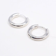 雷吉樂(lè )（RAGEER）S925銀加粗權志龍同款耳環(huán) 簡(jiǎn)約圓形潮男耳釘 日韓氣質(zhì)氣質(zhì)耳扣 2*14mm一個(gè)【光圈】