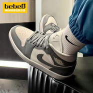 耐克（NIKE）bebe8 AJ1 AIR JORDAN 1 MID 喬1 男女子中幫休閑運(yùn)動(dòng)籃球鞋 【新】灰白BQ6472-115 40