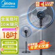 美的（Midea）工業(yè)風(fēng)扇18吋牛角扇強(qiáng)力金屬落地扇大功率大風(fēng)力工廠商用家用空氣循環(huán)車間網(wǎng)吧 FES45-20A