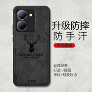 特七 適用vivo y77t手機殼Y78/y78+布紋Y76s保護套Y77/y77e超薄y75s硅膠y71t全包鏡頭防摔手機套網(wǎng)紅款 【Y78/Y77t】黑色+送膜