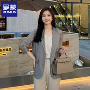 羅蒙（ROMON）天絲薄款小西裝外套女2025夏季新款韓版休閑寬松輕薄防曬西服上衣 優(yōu)雅灰 M