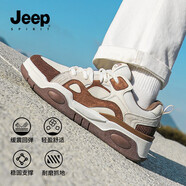 JEEP SPIRIT吉普鞋子男鞋2025春夏季透氣新款百搭休閑板鞋男士運動小白鞋男 鐵銹紅 J914950285 39