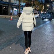 KESIMIAO輕奢品牌女裝白鴨絨短款羽絨服女冬季新款寬松顯瘦加厚淑女外套 米白【帶米白毛領(lǐng)】 M (105斤-120斤)