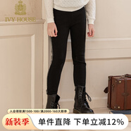 IVY HOUSE常春藤兒童裝女童2023年秋季新款校園休閑簡約舒彈針織百搭打底褲 黑色 120cm