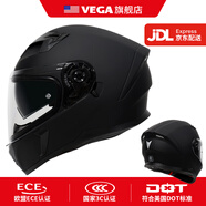 VEGASA-39 美國雙鏡片摩托車頭盔男女四季全盔 啞黑 M