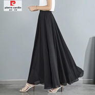 皮爾卡丹（pierre cardin）氣質(zhì)波點(diǎn)半身裙女夏季新款大碼顯瘦修身大擺a字雪紡跳舞長裙 黑色【裙長80cm】 XL【建議120-140斤】