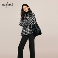 伊芙麗彈力顯瘦經(jīng)典百搭直筒牛仔褲女2023秋冬新款褲子 深灰 L