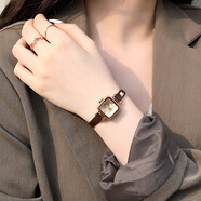 聚利時(shí)（Julius）手表女學(xué)生氣質(zhì)小方糖方形小表盤(pán)小巧精致防水高中生女士石英表 棕色【小方糖】