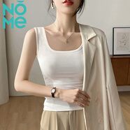 NOME吊帶背心女春夏內(nèi)搭外穿螺紋彈力無袖背心上衣 白色【方領(lǐng)】 XL