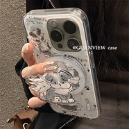 途兮ins天使翅膀小邊牧狗狗磁吸手機(jī)殼適用iphone15promax蘋果13/14硅膠全包12少女11軟殼防摔套 帶磁吸【天使翅膀牧狗狗】+磁吸支架 iPhone 11