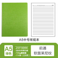 前通（front） front前通A5軟面空白方格本手賬學(xué)生簡(jiǎn)約記事本加厚日記商本DV69T萊尼紋款 DV69T-A501X橫線(xiàn)綠色