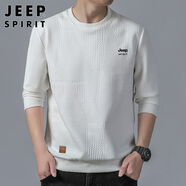 JEEP SPIRIT吉普衛(wèi)衣男秋季男士外套長袖T恤男上衣服休閑男裝 白色 XL