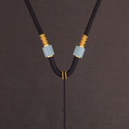 蕭柏米恩粗款平安扣玉佛高端掛繩玉墜玉佩翡翠吊墜掛墜繩男士項鏈掛件繩子 玉髓款咖繩