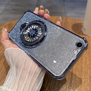 后諾iphone6手機(jī)殼蘋(píng)果6s保護(hù)6plus硅膠套6splus全包四角氣囊防摔6P透 [閃粉-遠(yuǎn)峰藍(lán)]+全屏鋼膜+旋轉(zhuǎn)陀 適用機(jī)型[iPhone6s]4.7英寸