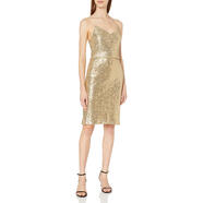 Jenny Yoo 女式 Emery 短亮片連衣裙 Glam Gold 10