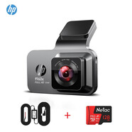 惠普行車(chē)記錄儀 F960X 1296p高清 迷你隱藏 夜視無(wú)線(xiàn) 免安裝 電子狗一體機+降壓線(xiàn)+128G