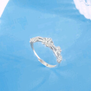 足銀990戒指女滕條花朵設計森系甜美尾戒氣質(zhì)時(shí)尚足銀活口食指戒