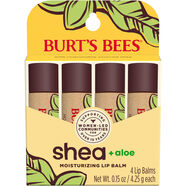 BURT'S BEES 乳木果蘆薈保濕唇膏 含責任蜂蠟 4支 0.15oz