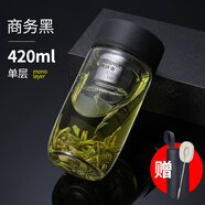 博詩諾雙層加厚玻璃杯男女士隔熱鵝蛋水杯便攜家用泡茶杯子 雙層3 單層42黑色 0ml 0只