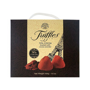 喬慕（Truffles）原裝進(jìn)口松露形巧克力70%可可脂原味黑巧克力美味零食圣誕禮物 70%純可可脂巧克力盒裝400g