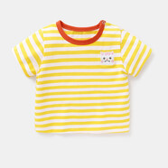 嬰兒衣服短袖T恤卡通夏季男童3歲夏裝1-2兒童寶寶女小童半袖上衣 黃色 90cm
