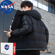 NASA RHUDE棉服男棉襖冬季棉衣潮流青少年男生秋冬裝加絨加厚襖子面包服外套 5811黑色 XL (推薦體重125-140斤)