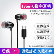 NWKU 耳機有線(xiàn)入耳式金屬重低音手機游戲吃雞K歌3.5mm耳麥適用于oppo華為vivo小米榮耀 酷炫黑(TypeC數字耳機)