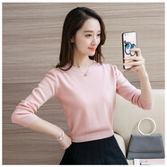 匯詩(shī)尚【商場(chǎng)同款】女裝緊身毛衣低領(lǐng)短款加厚高腰小款女秋冬顯瘦針織衫 粉紅色 XL