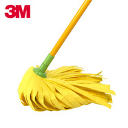 3M 思高一拖凈棉線布條吸水無紡布拖把墩布家用一拖凈老式傳統(tǒng)拖把 吸水型拖把1桿+1頭