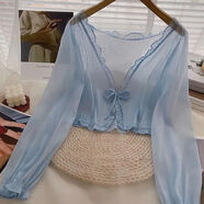 妙格森時(shí)尚防曬配吊帶裙子的小披肩外搭罩衫雪紡開(kāi)衫女夏季學(xué)生防曬衣超