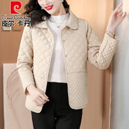 皮爾卡丹（pierre cardin）輕薄棉衣外套女2026秋冬新款韓版修身百搭小個(gè)子穿搭母親棉服 杏色 M