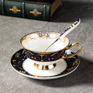 景德鎮（jz）復古骨質(zhì)瓷歐式咖啡杯子套裝陶瓷杯碟高顏值精致下午 0ml 單杯碟勺