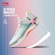 李寧（LI-NING）韋德幻影6丨籃球場地鞋男子24秋季新款潮流專業(yè)競技運(yùn)動(dòng)鞋 標(biāo)準(zhǔn)白/清水綠/熒光粉-9 42