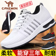 領(lǐng)航駱駝運動鞋男鞋秋季新款網(wǎng)面透氣飛織跑步鞋輕便大碼耐磨減震休閑鞋男 白色 45 【標(biāo)準(zhǔn)運動鞋碼】