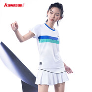 kawasaki 川崎羽毛球服運動網(wǎng)球短裙女防走光半身裙A2754 白色 L 