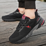 喬丹格蘭（JOEDON GOLAN）特大碼網(wǎng)鞋男休閑鞋春夏季中考體育戶(hù)外運動(dòng)加寬45加胖46鞋子男鞋 黑紅 39