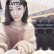 Avmko秋冬新款韓版加厚V領(lǐng)馬海毛毛衣女長袖套頭慵懶風(fēng)寬松打底針織衫 藕粉色 均碼 建議80~130斤內(nèi)穿